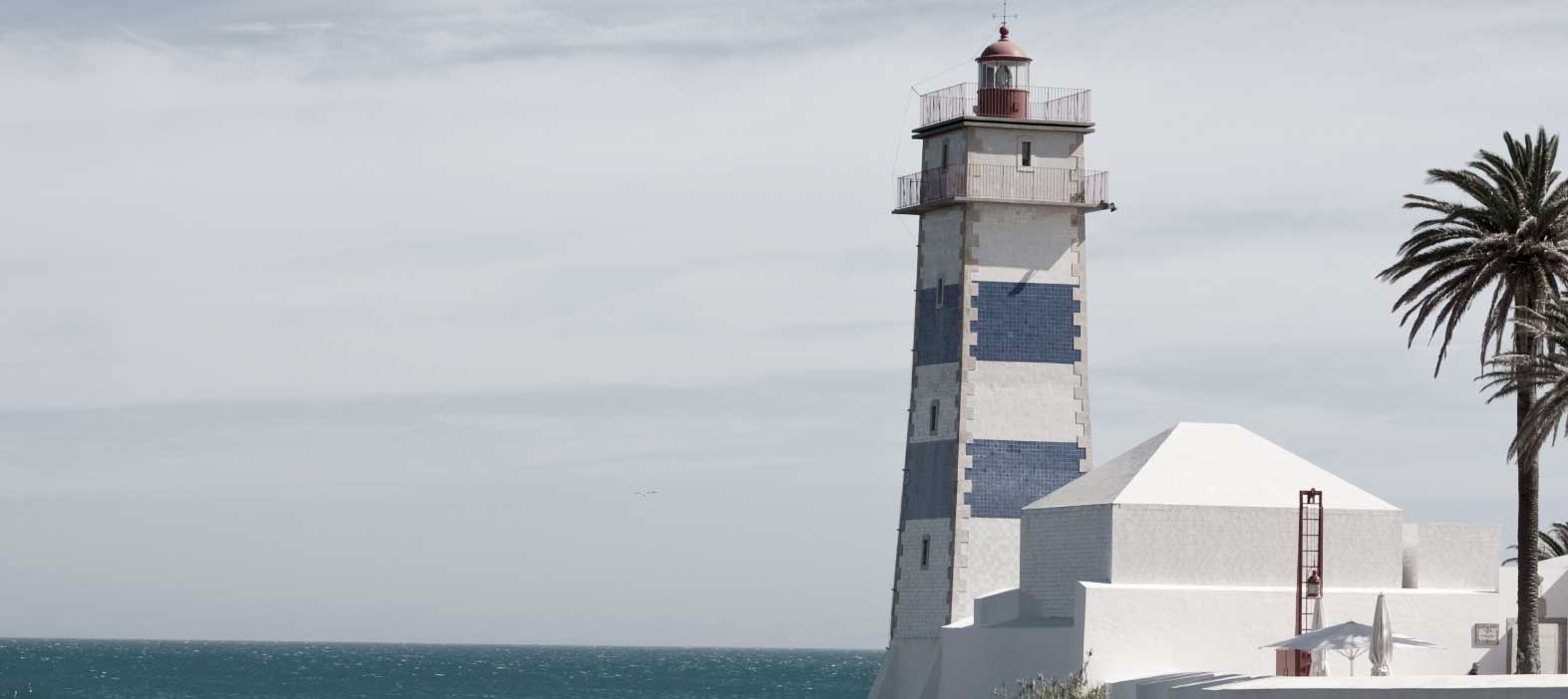 Lighthouse overlooking the Atlantic coast